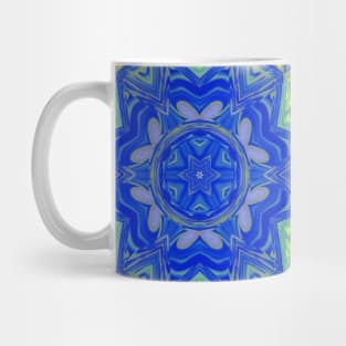 Mosaic Mandala Blue and Yellow Mug